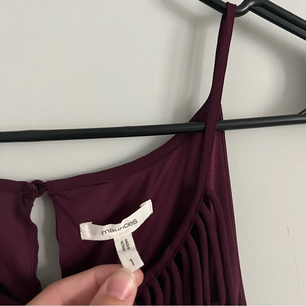 Maurices Wine Purple Sleeveless Cutout Detailed Shift Dress